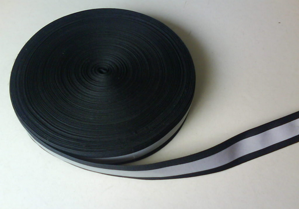 Black Reflective Grosgrain Ribbon