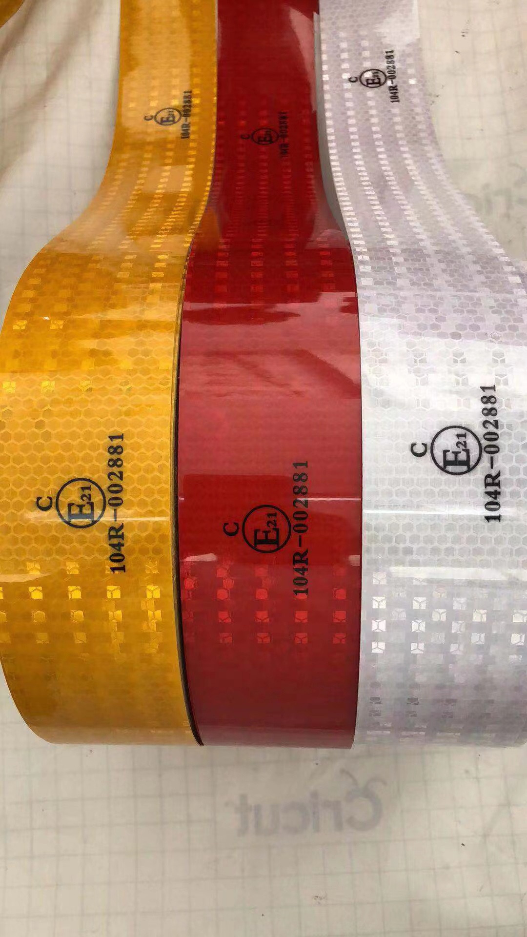 2" yellow reflective tape