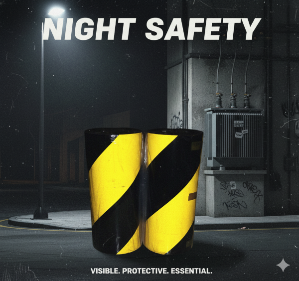 黃黑斜紋反光貼紙