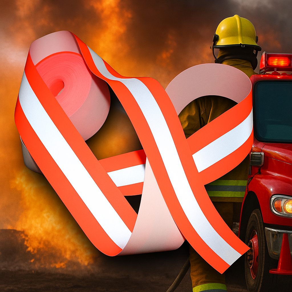 Flame-Resistant Reflective Tape with Firefighter Gear